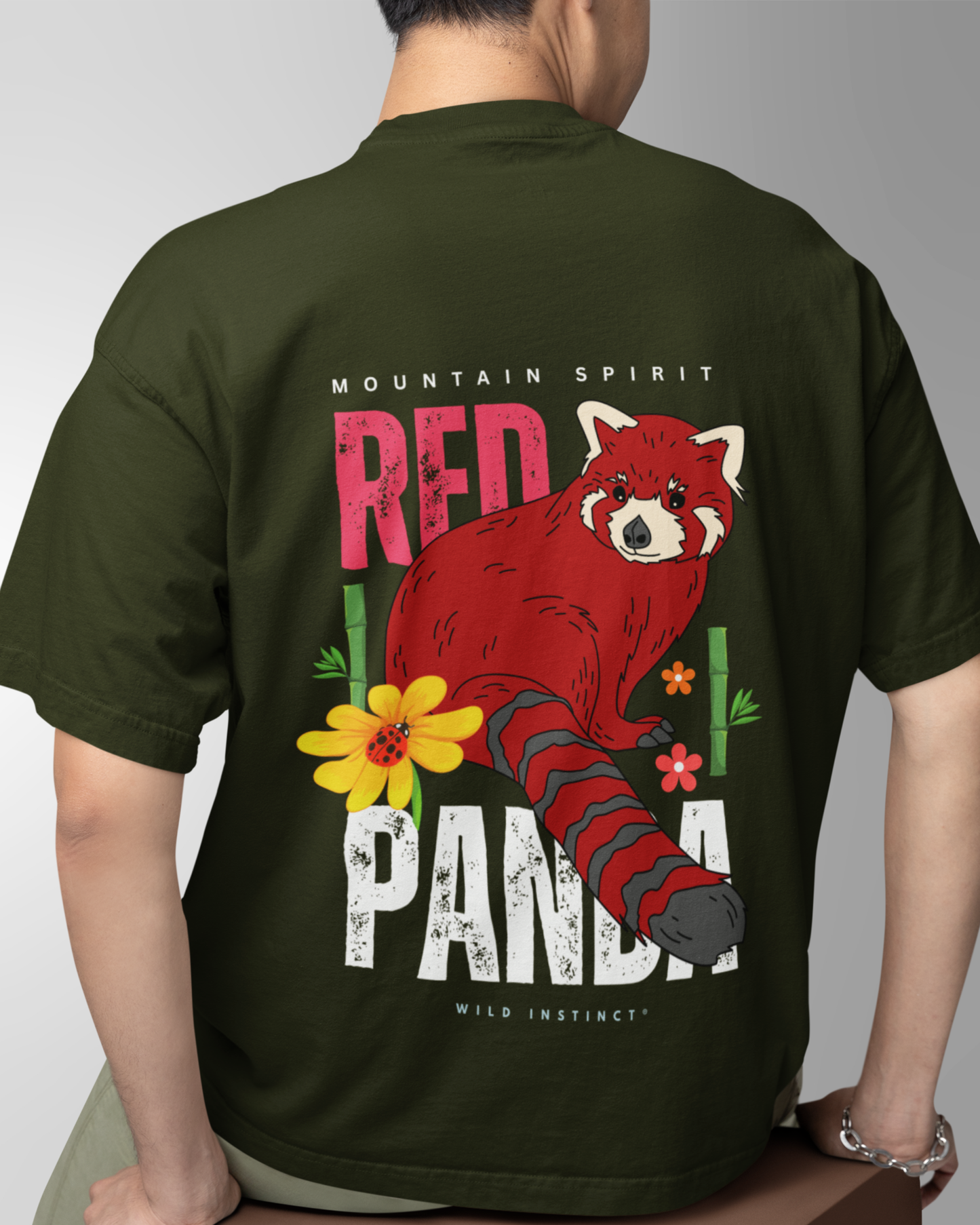 Unisex Oversized Classic T-Shirt Red Panda
