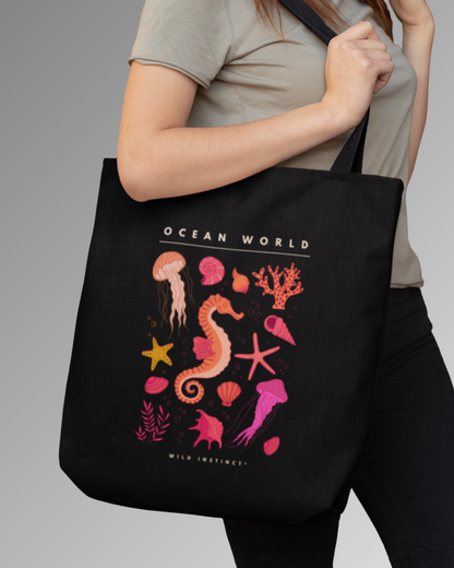 Ocean World Zipper Tote Bag