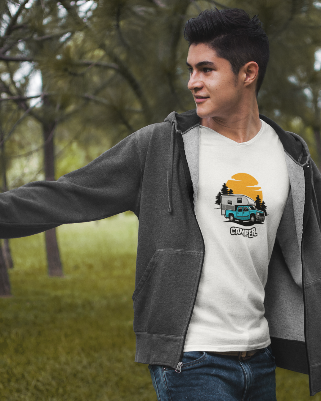 Camper in the Woods Men Classic T-Shirt