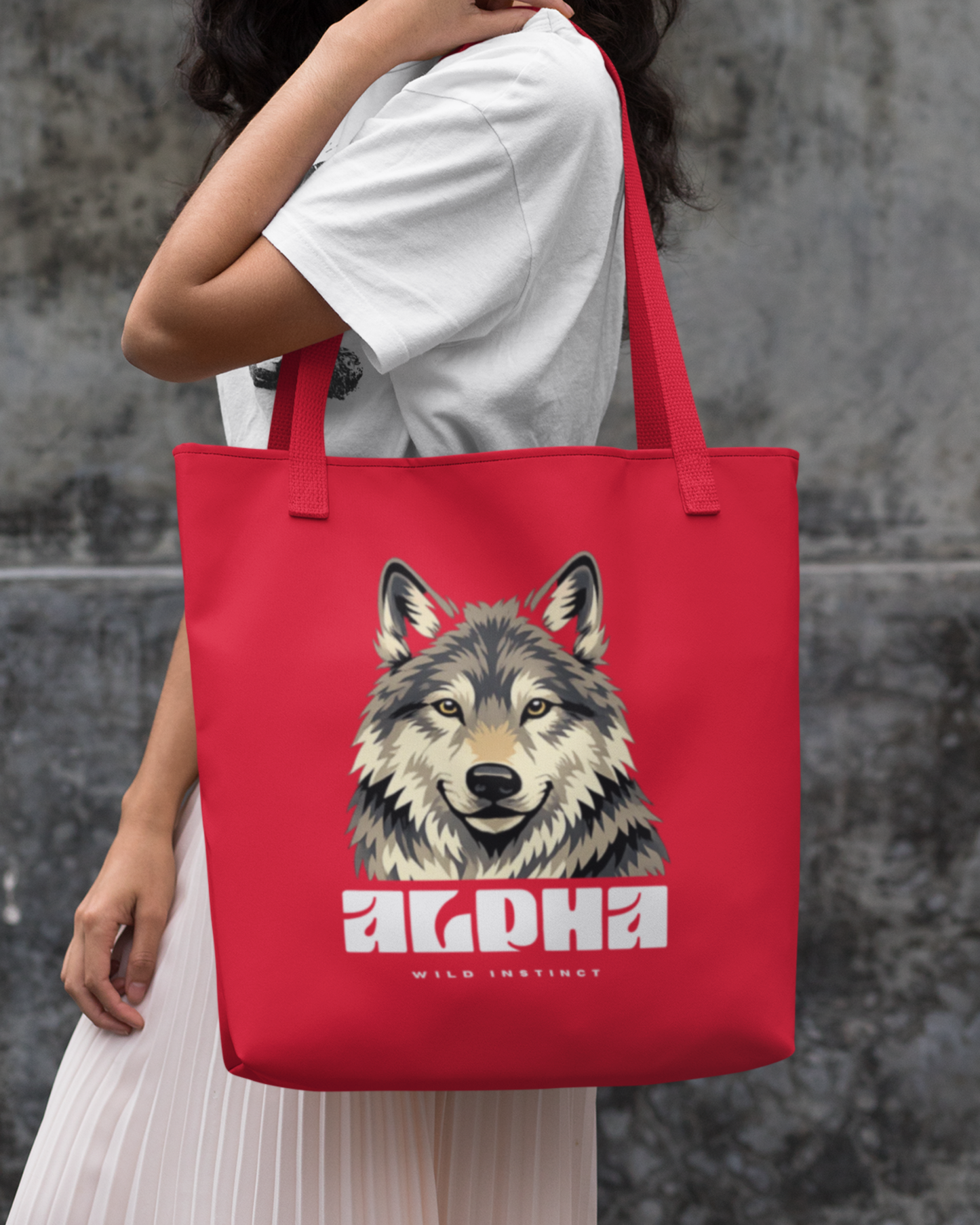 Tote Bag Zipper Alpha Wolf