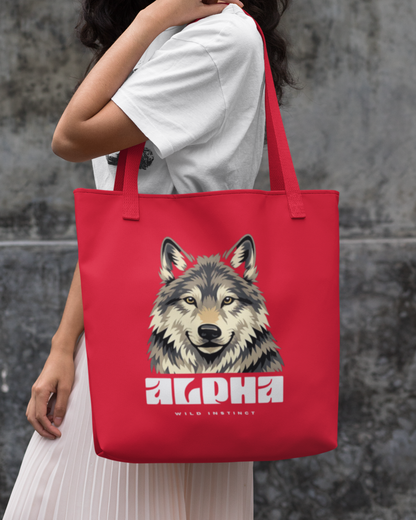 Tote Bag Zipper Alpha Wolf