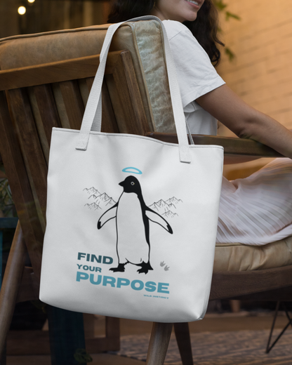 Tote Bag Zipper Penguin Purpose