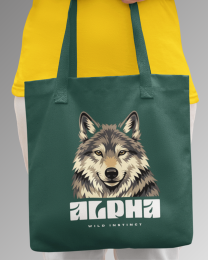 Tote Bag Zipper Alpha Wolf