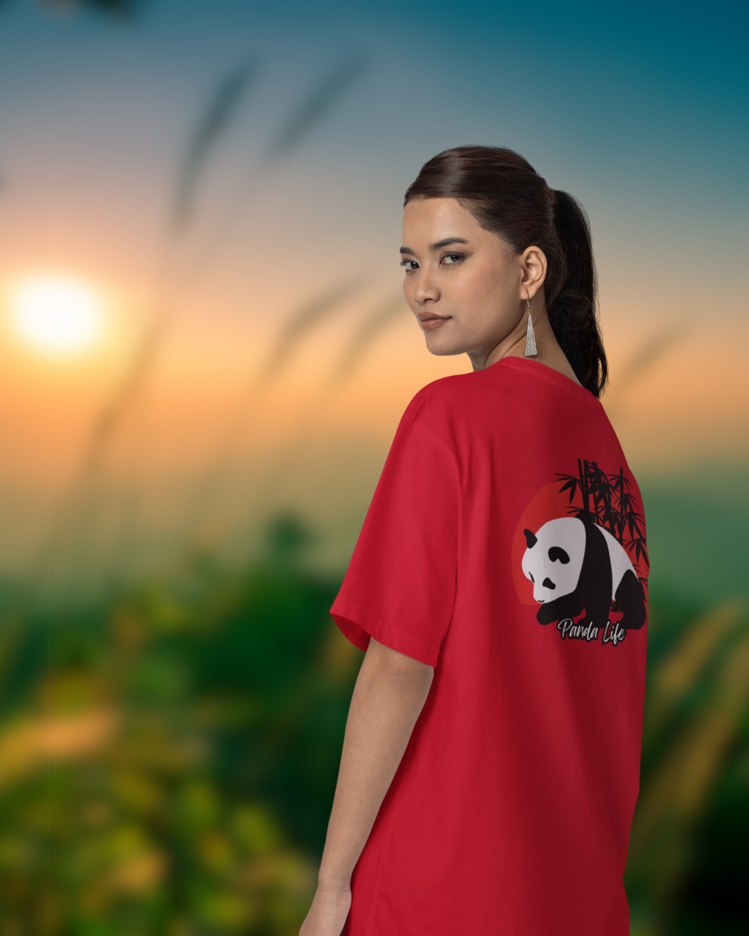 Panda Love Women Oversized T-Shirt