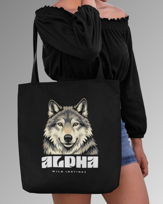 Tote Bag Zipper Alpha Wolf