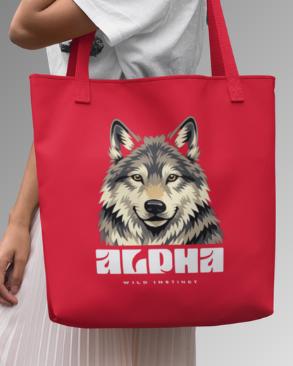 Tote Bag Zipper Alpha Wolf
