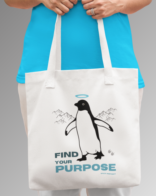 Tote Bag Zipper Penguin Purpose