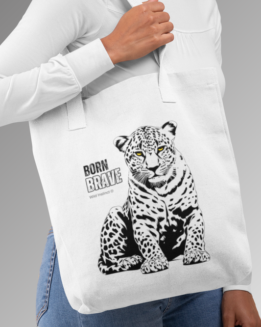 Tote Bag Zipper Born Brave