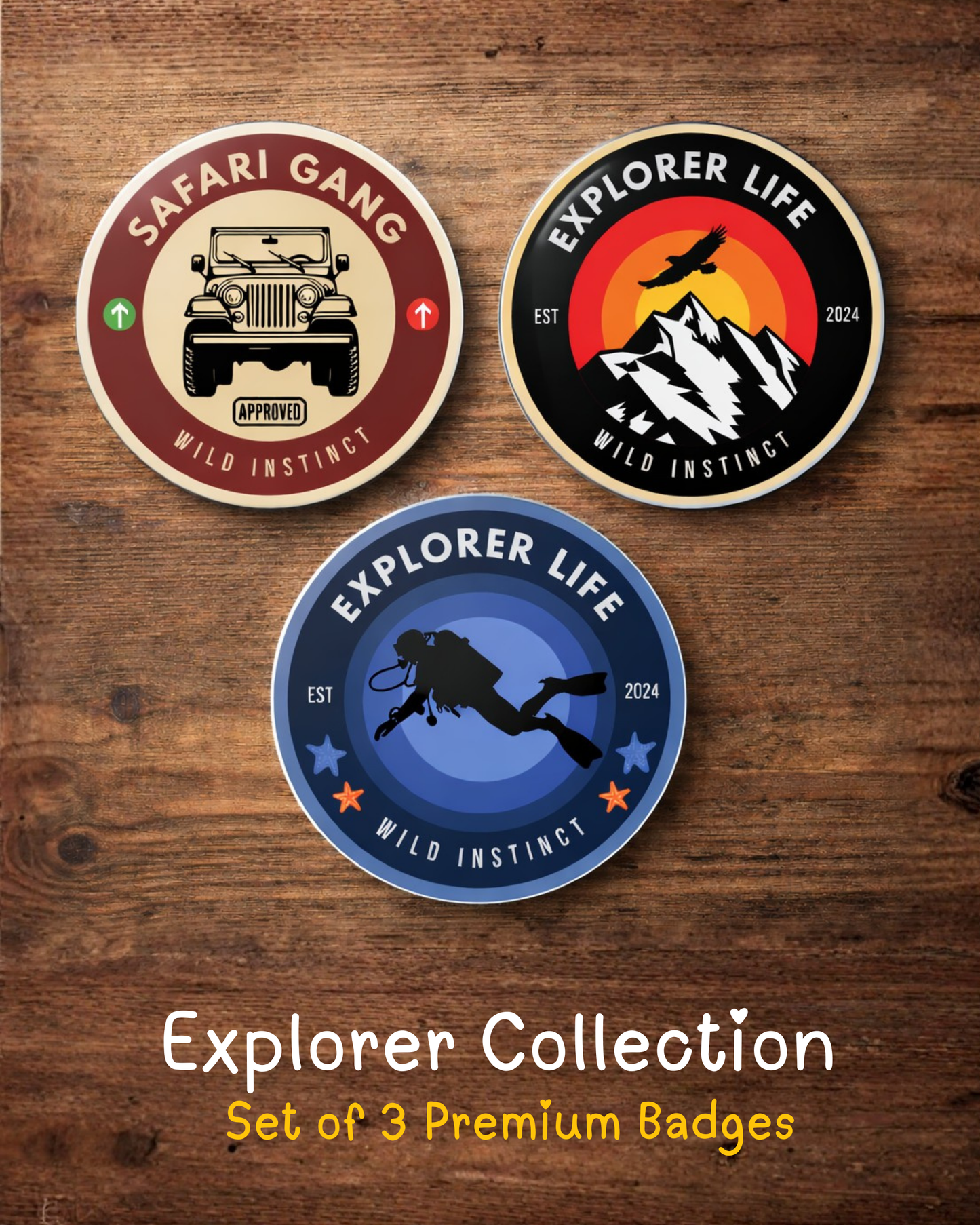 Explorer Collection – 3 Badge Set