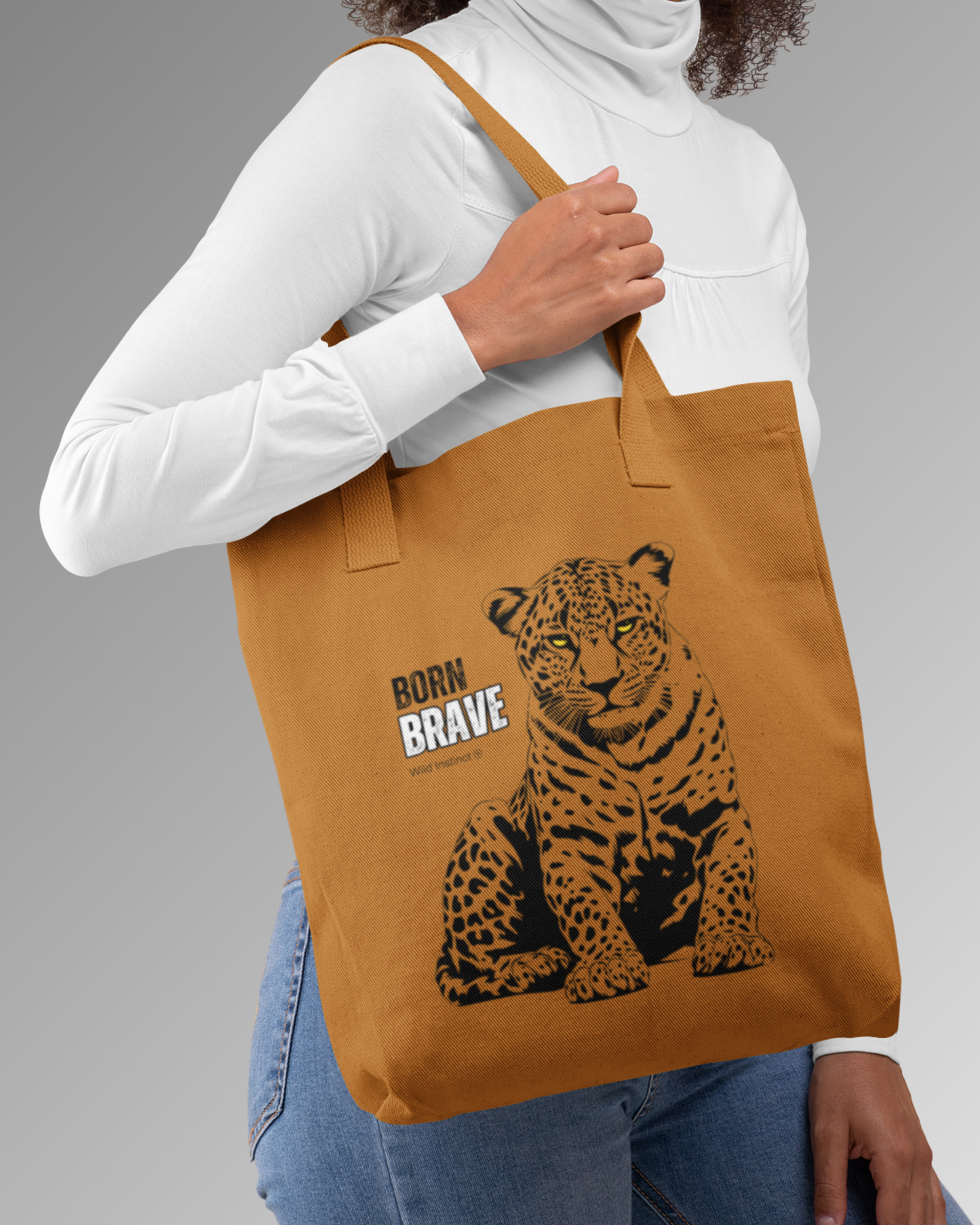 Tote Bag Zipper Born Brave