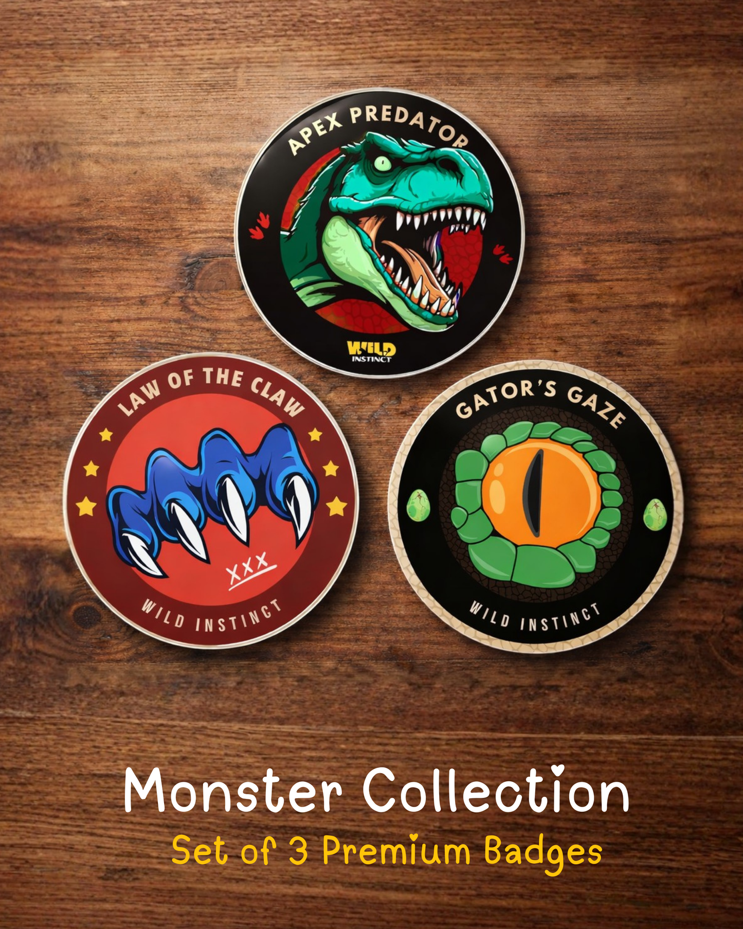 Monster Collection – 3 Badge Set