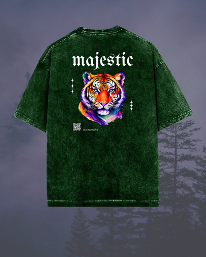 Majestic Tiger unisex Oversized Acid-Washed T-Shirt