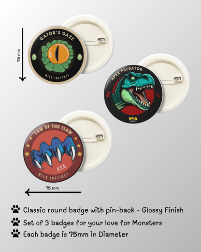 Monster Collection – 3 Badge Set