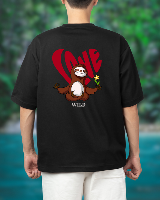 Love Wild Sloth Men Oversized T-Shirt