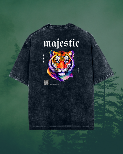 Majestic Tiger unisex Oversized Acid-Washed T-Shirt