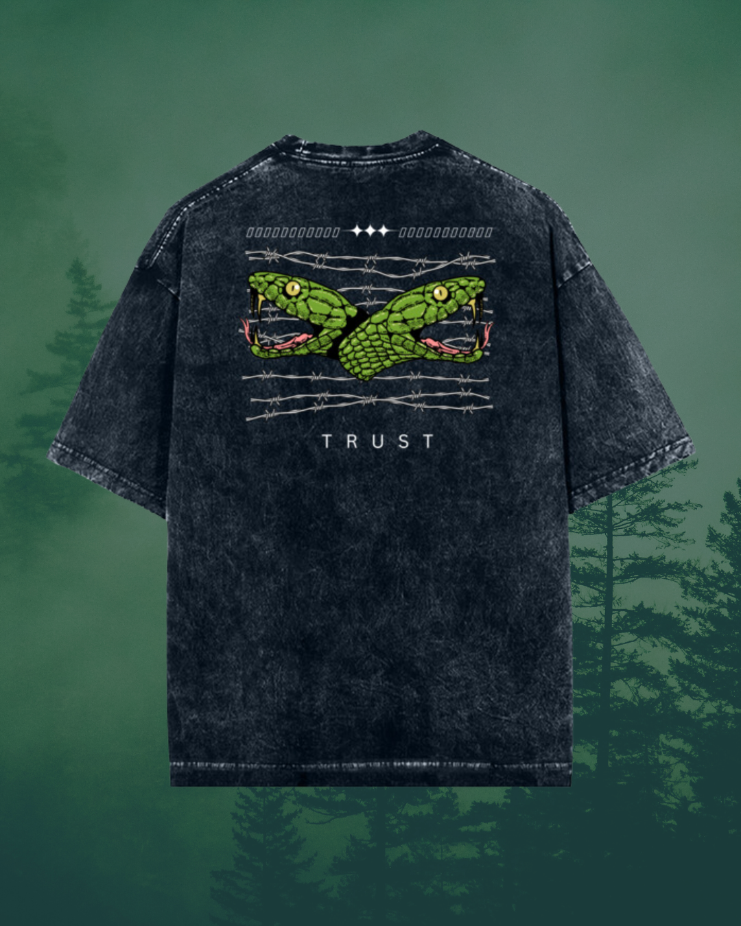 Trust Unisex Oversized Acid-Washed T-Shirt