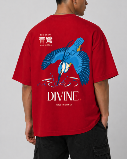 Unisex Oversized Classic T-Shirt Blue Heron