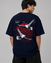 Unisex Oversized T-Shirt Japanese Crane White
