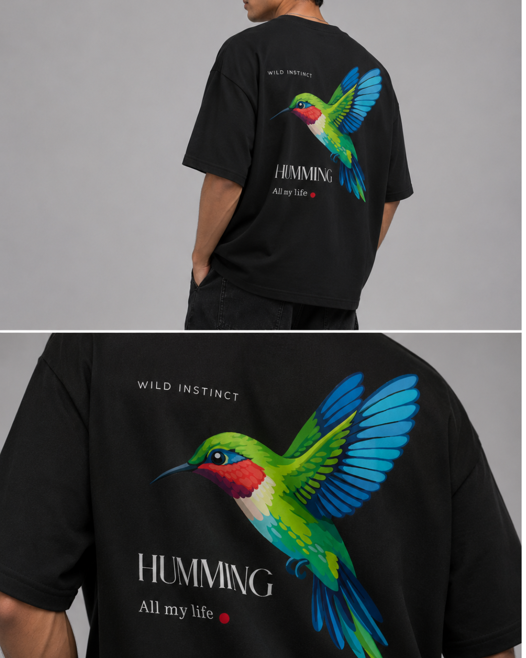 Unisex Oversized Classic T-Shirt Humming Bird